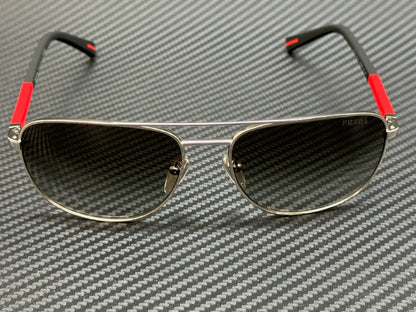 PRADA LINEA ROSSA PS 54ZS 1BC02M Silver Grey Gradient Men's 60 mm Sunglasses