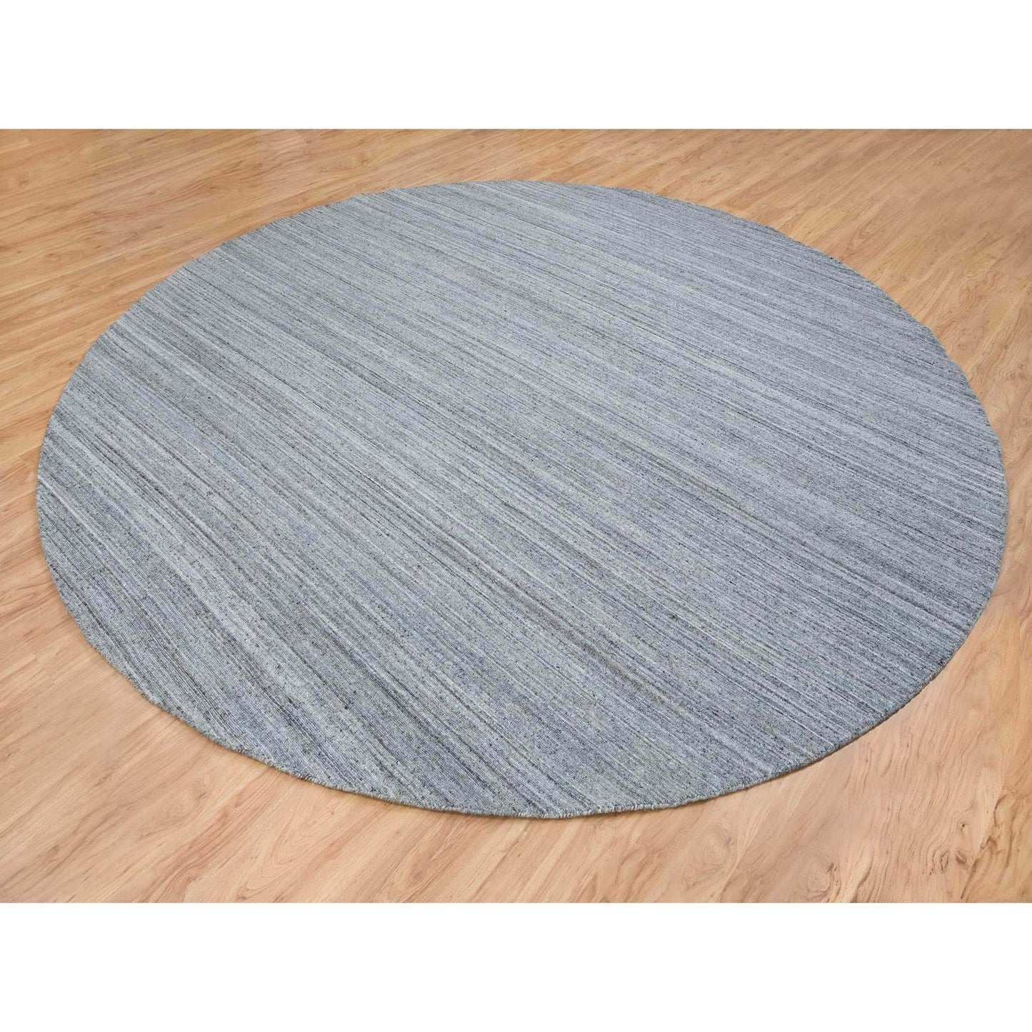 11'10"X11'10" Gray Hand Loomed Modern Design Wool Round Oriental Rug
