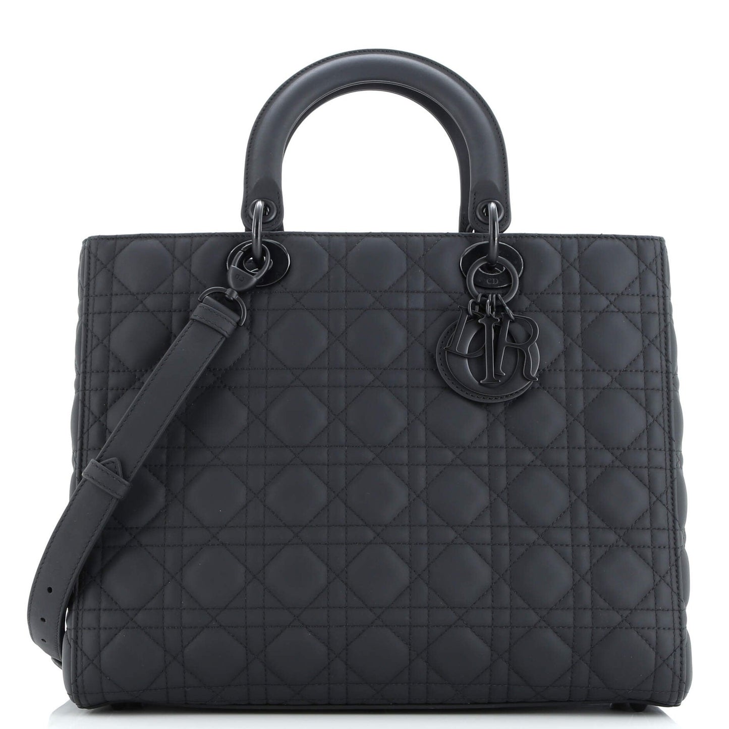 Christian Dior Ultra Matte Lady Dior Bag Cannage Quilt Calfskin Large