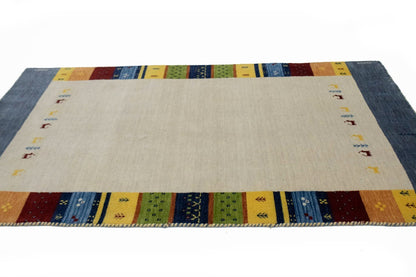 Handmade Tribal Modern Gabbeh Oriental Rug 4'7X6'5 ft Kids Room Home Carpet