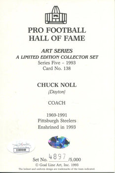 Chuck Noll 1St Day Cover Envelope (Jsa)