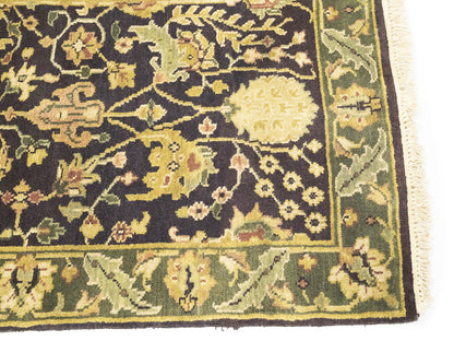 Hand-Knotted Agra Jaipur Floral Oriental Runner