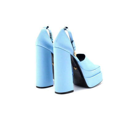 Versace Women'S Medusa Aevitas Platform Sandals Satin With Crystals