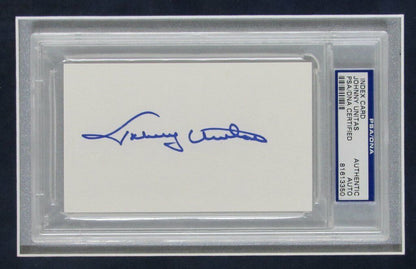 Johnny Unitas Colts Hof Signed 3X5 Index Photo