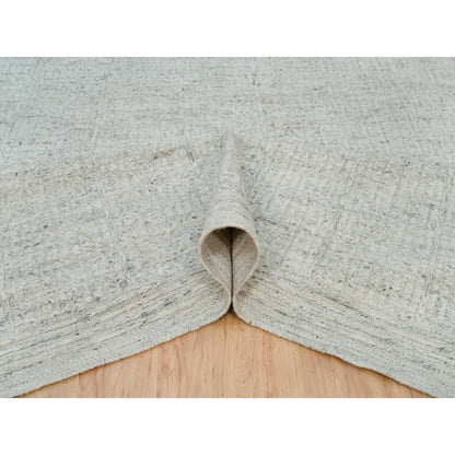 12'X14'10" Platinum Gray Cord Collection Wool Hand Woven Oversized Rug