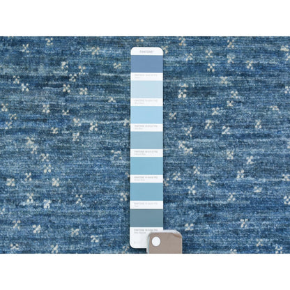 9'X11'9" Light Blue Afghan Kashkuli Gabbeh Pure Wool Hand Knotted Rug