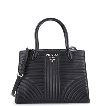 Prada Convertible Open Tote Diagramme Quilted Leather Medium