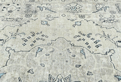 Hand-Knotted Antique Oriental Rug Muted Color