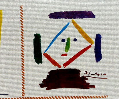 Pablo Picasso Lithograph Coa Signed Numbered Limited Stamp