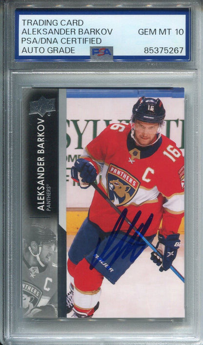 Aleksander Barkov Autographed Upper Deck Card Psa Auto Grade 10