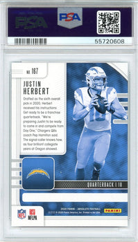 Justin Herbert 2020 Panini Absolute Rookie Card