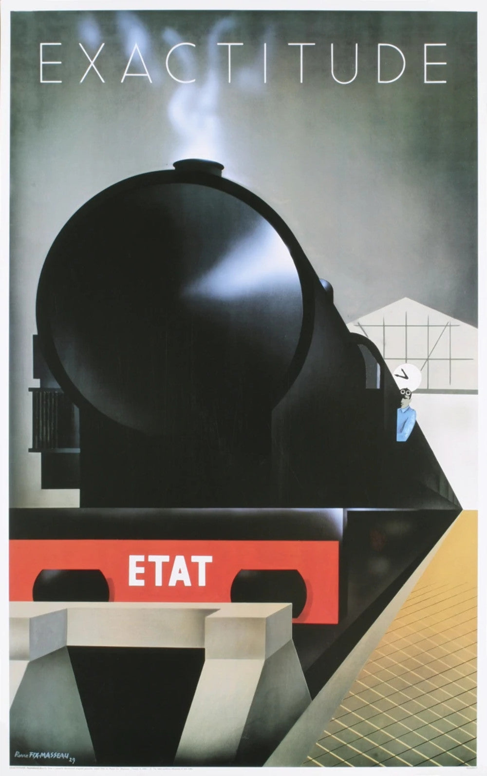 PIERRE FIX-MASSEAU Exactitude (RESTRIKE) 40" x 25" Lithograph Vintage Black Red