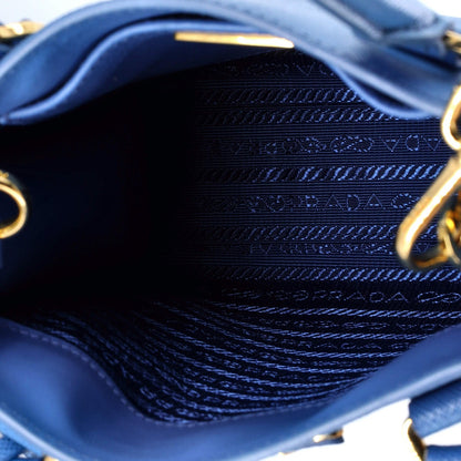 Prada Convertible Open Tote Saffiano Leather Mini