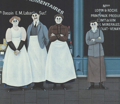 Jan Balet Epicerie Parisienne Signed " Lithograph Folk Art