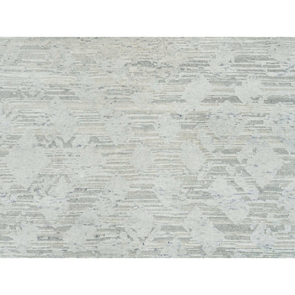 8'X8' Ivory Modern Design Undyed Natural Wool Hand Knotted Round Rug