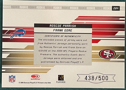 Roscoe Parris Frank Gore 2005 Donruss Rookies &