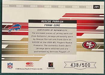 Roscoe Parris Frank Gore 2005 Donruss Rookies &