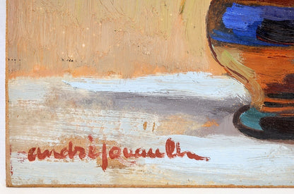 Andr Jouault Calendulas Original Oil Painting Still Life Flowers Signed The F