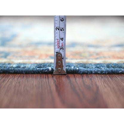 2'7"X11'9" Blue Aryana Grade Akstafa Design Hand Knotted Wool Runner Rug