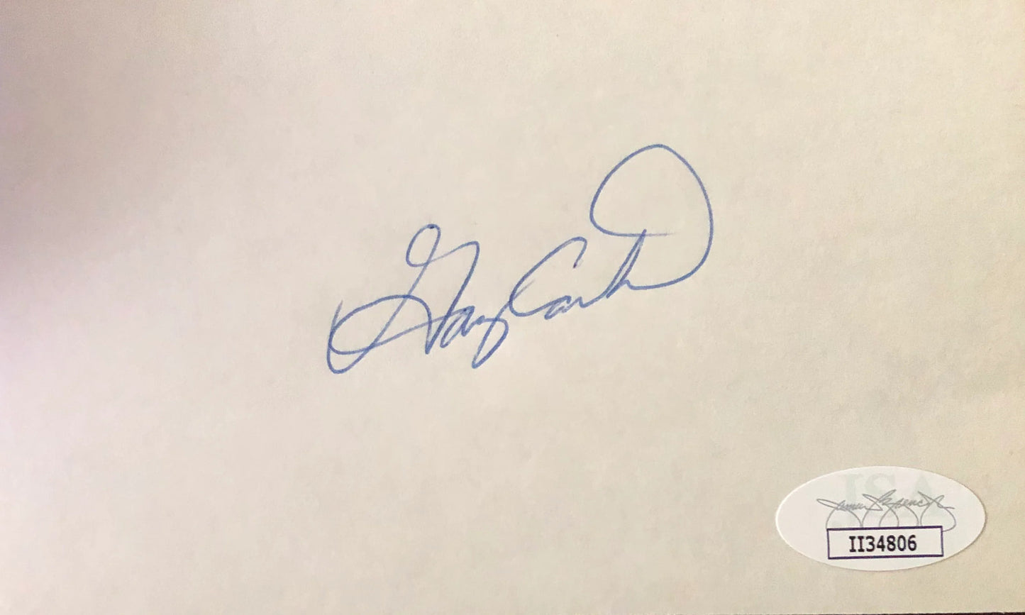 Gary Carter Autographed 3X5 Index Card (Jsa)