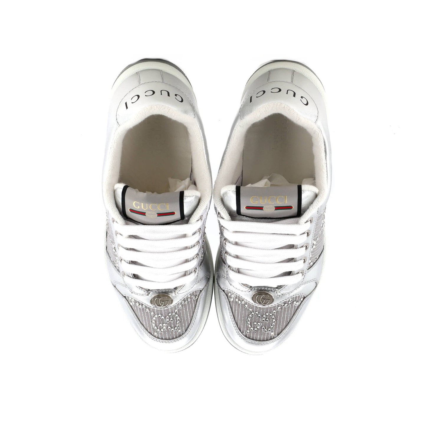 Gucci Screener Sneakers Gg Canvas With Crystals