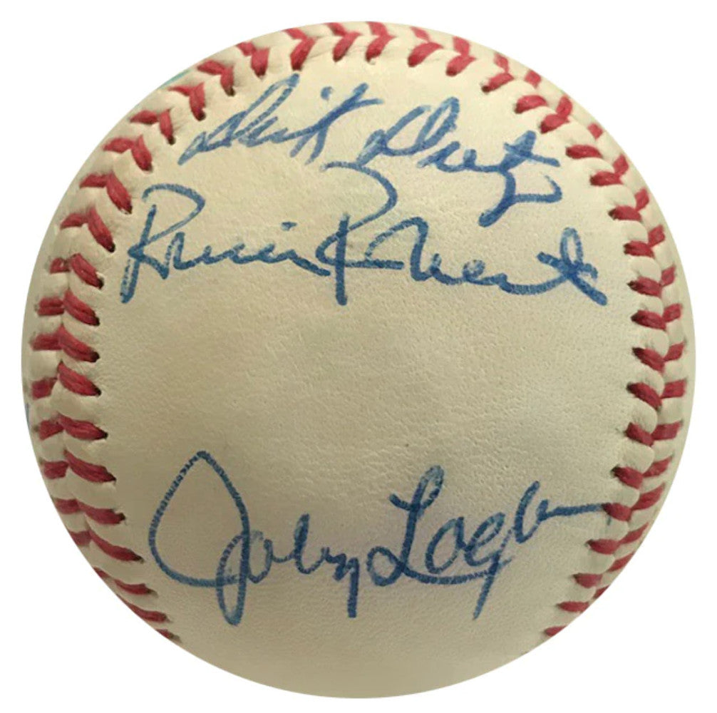 Hof & Stars Autographed Atlanta Braves Logo Baseball W/ Jenkins, Brock, Cepeda