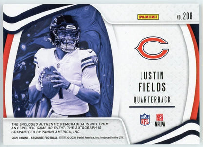 Justin Fields Autographed 2021 Panini Absolute