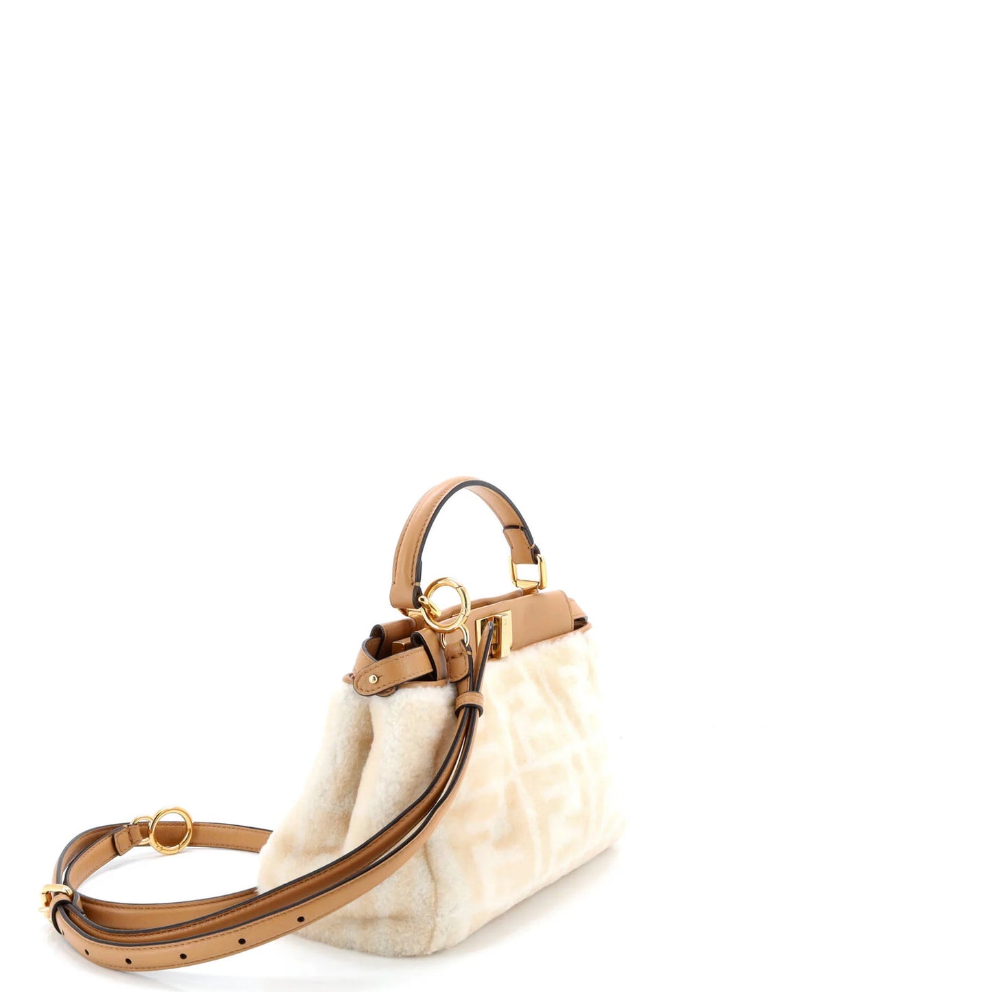 Fendi Peekaboo Bag Zucca Shearling Mini