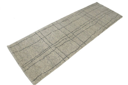 Handmade Moroccan Wool Runner Rug 3X8 ft Tribal Contemporary Oriental Carpet