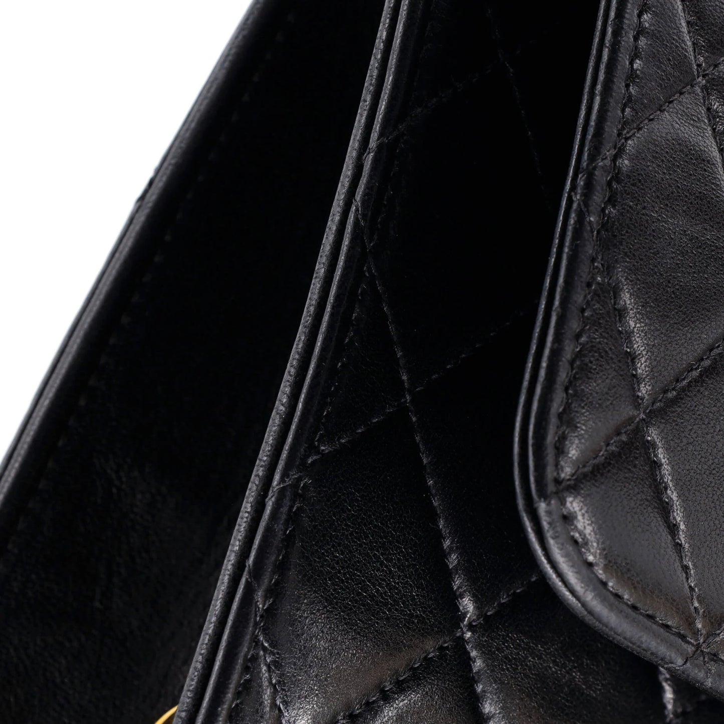 Chanel Vintage Square Classic Single Flap Bag Quilted Lambskin Jumbo