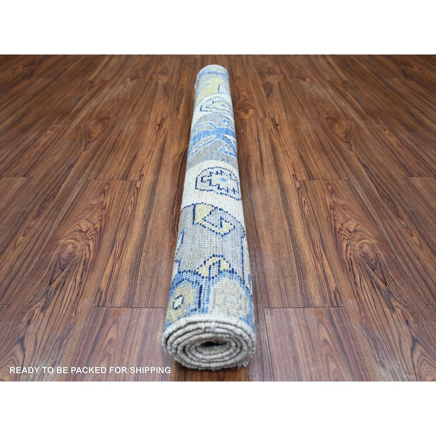 4'1"X6' Ivory Wool Hand Knotted Anatolian Village Inspired Rug