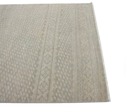 5X8 Ft Handmade Wool Area Rug Muted Beige Vintage