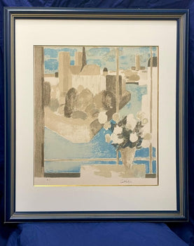 Bernard Cathelin Signed Original Lithograph Still Life Art Print Framed Paris