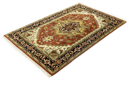 4X6 Ft Geometric Tribal Serapi Rug Wool Oriental
