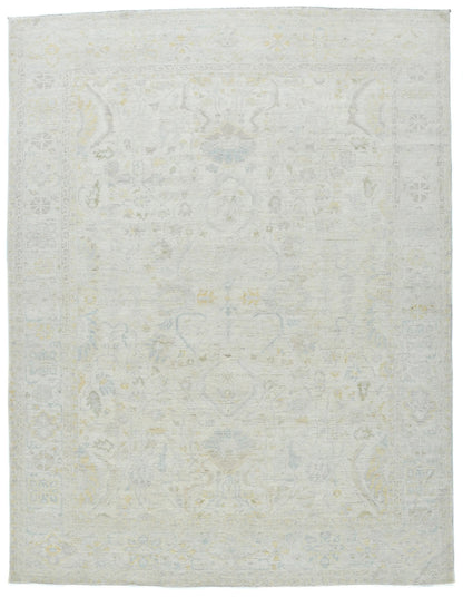 Handspun Wool Oushak Rug Muted Floral Design Bedroom Oriental Carpet 9X12 ft