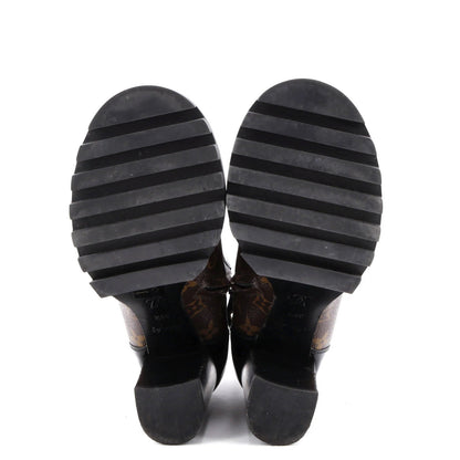 Louis Vuitton Women'S Star Trail Ankle Boots Monogram Canvas With Patent