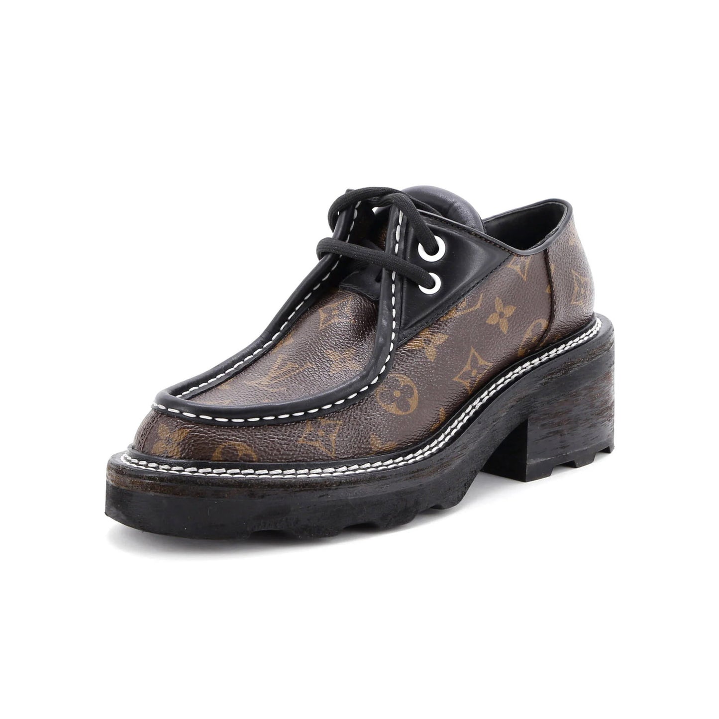 Louis Vuitton Women'S Lv Beaubourg Platform Derby Shoes Monogram Canvas