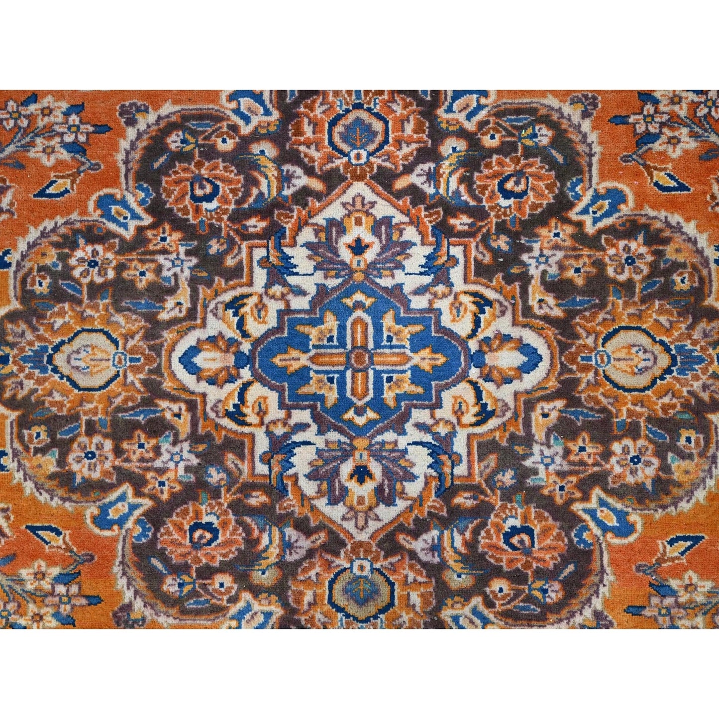 9'8"X12'8" Cinnabar Red Zoroastrian Kishoon Design Vintage Oriental Rug