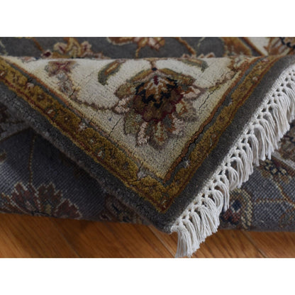 2'6"X20' Gray Rajasthan Design Wool And Silk Hand Knotted Xl Runner Rug
