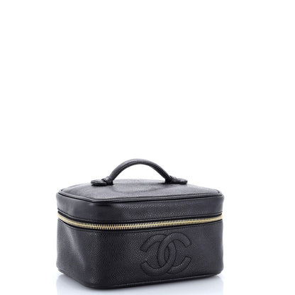 Chanel Vintage Timeless Cosmetic Case Caviar Medium