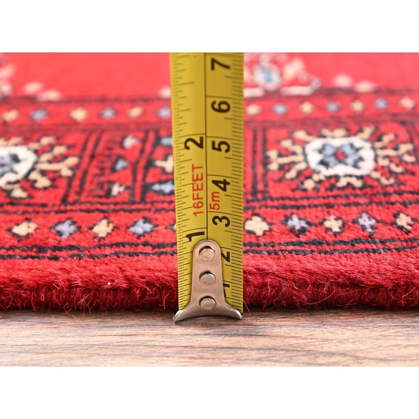 2'1"X3' Red Princess Bokara Tribal Medallions Rug Soft Wool Hand Knotted