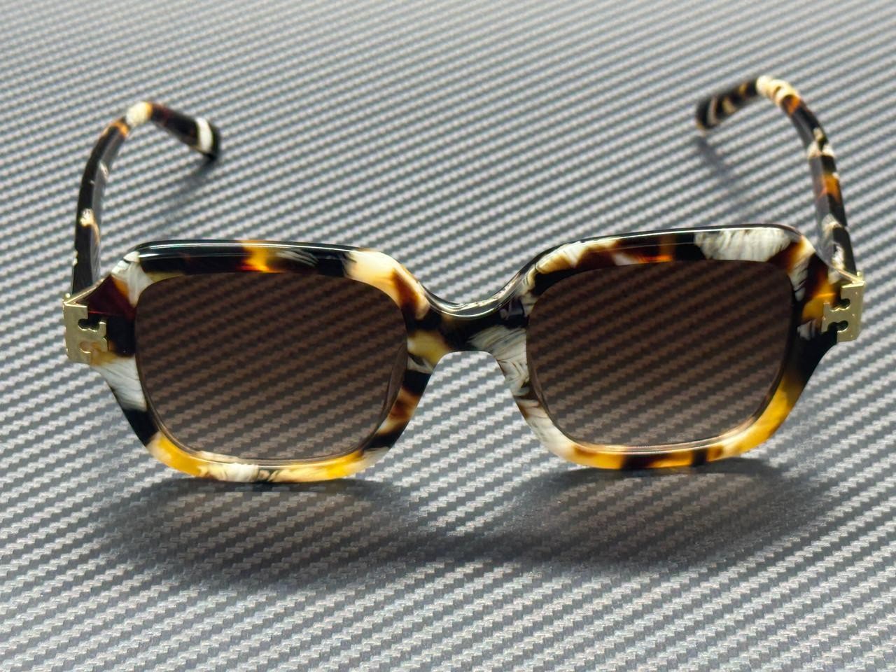 TORY BURCH TY7231U 207213 Dark Wavy Tortoise Brown Gradient Women's 51 mm Sungla
