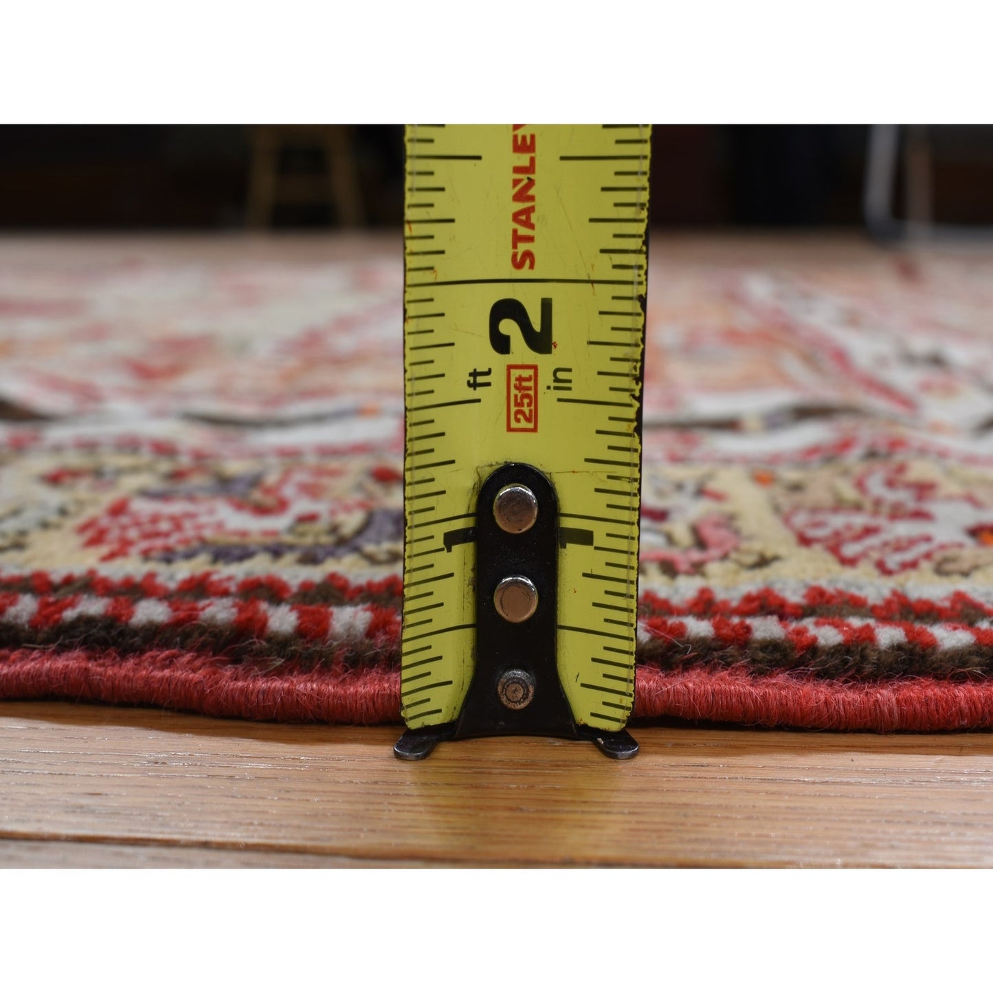 3'10"X5'4" Red Hand Knotted Antique Bergama Prayer Soft Wool Oriental Rug