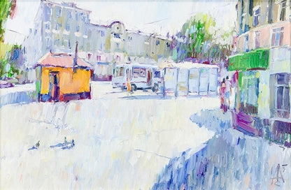 Sergey Avdeev (1984-) Russian Oil Painting "Departure" 2017 Signed, Framed