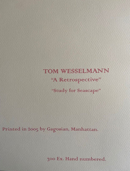 Tom Wesselmann Lithograph Coa Gagosian Signed Op Numbered By Hand