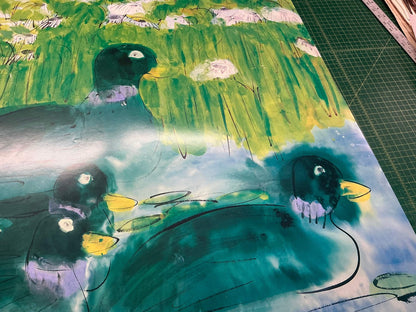 Walasse Ting 8 Green Ducks (No Text) " Poster Contemporary Gr