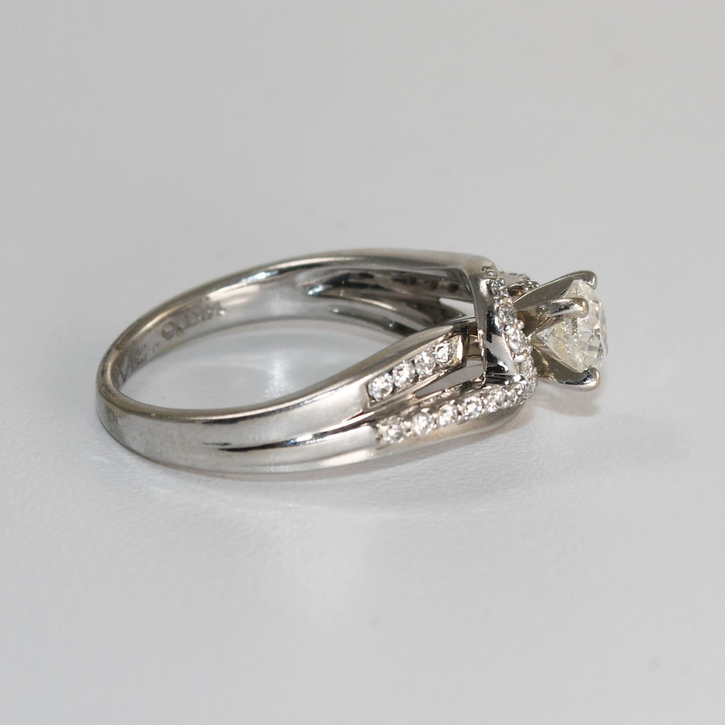 14K White Gold Diamond Ring .45 Ct H Color Si2