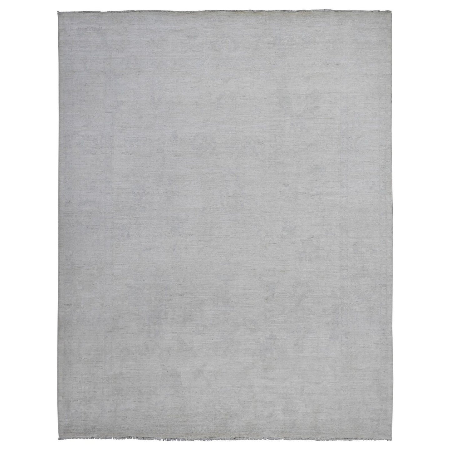 8'10"X11'4" Winter White Vegetable Dyes Afghan Angora Oushak Oriental Rug