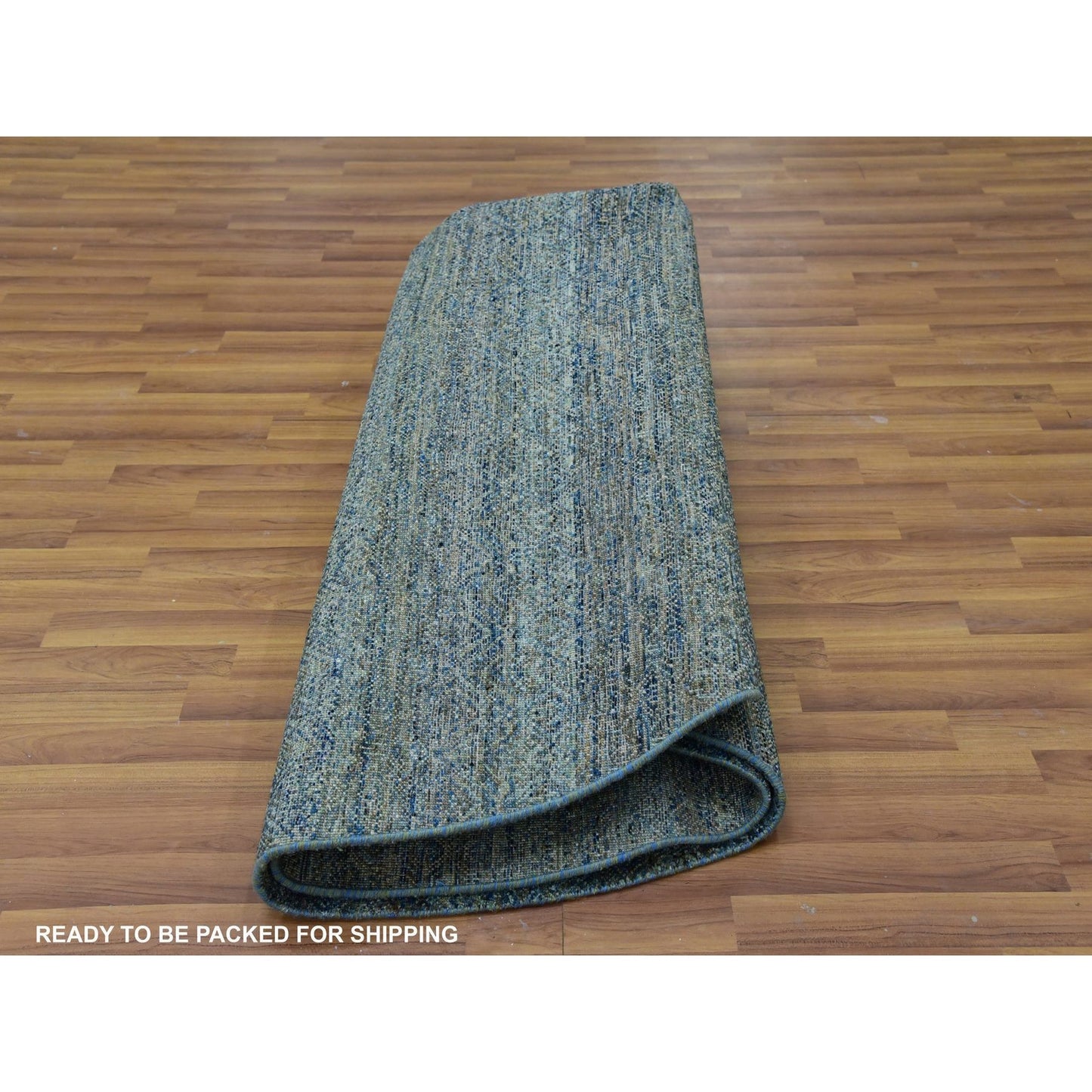 8'X8' Green Hand Knotted Kohinoor Herrita 100% Wool Round Oriental Rug