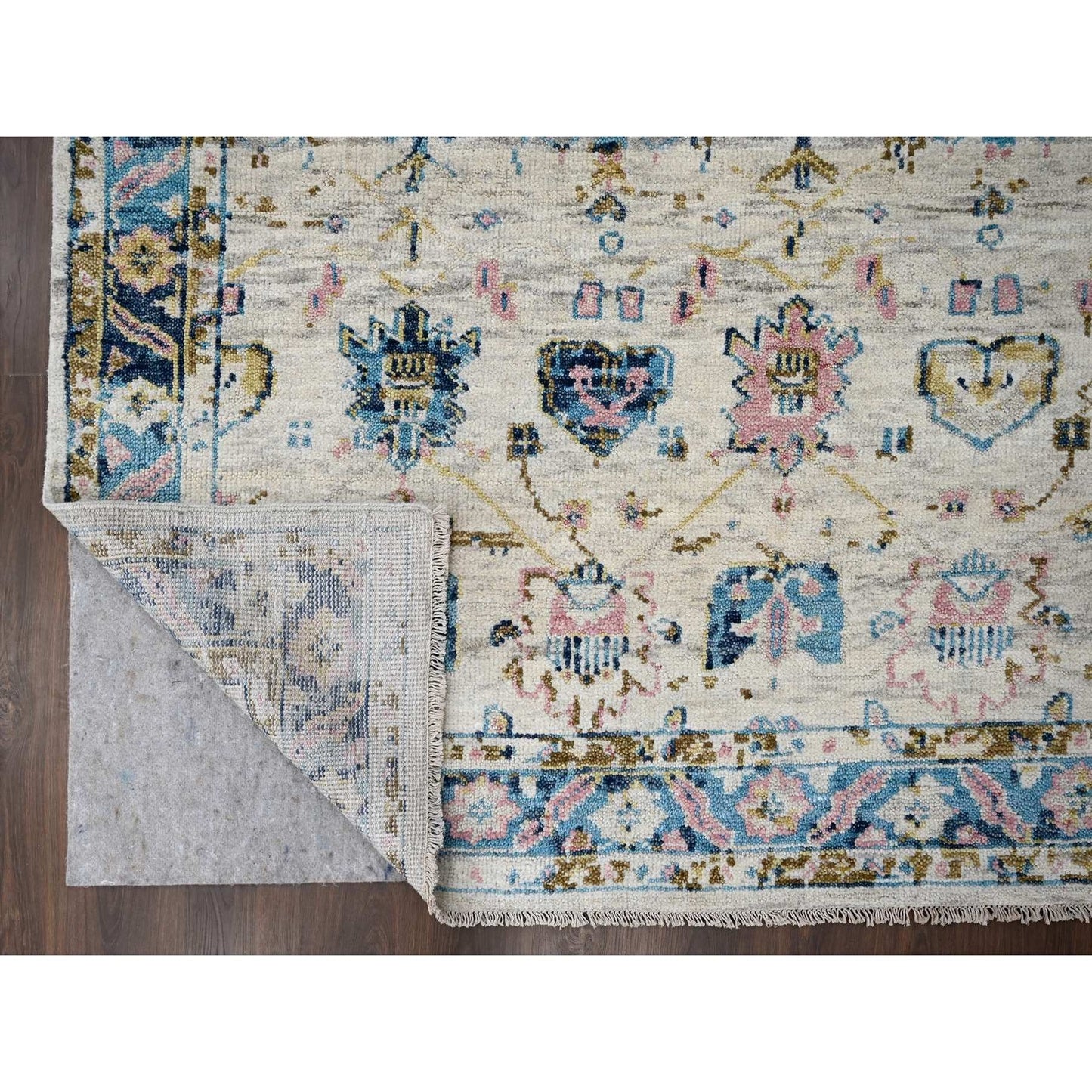 Rug 7'10"x9'10"Ivory Hand Knotted Wool Natural Dyes Mahal Design Oriental